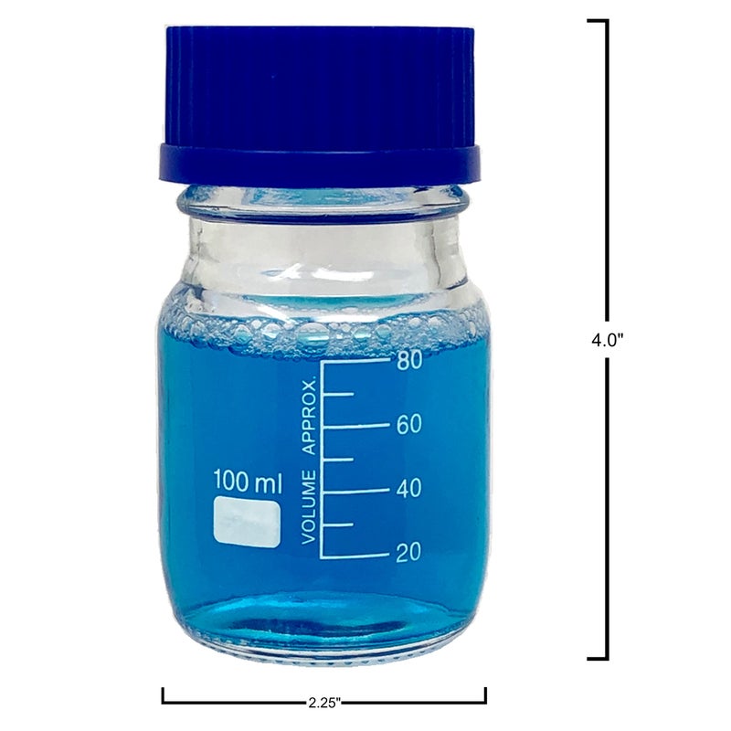 Karter Scientific 100ml Glass Round Media Storage Bottles with GL45 Screw Cap, Borosilicate Glass, 251X4 (Case of 6) - Image 3